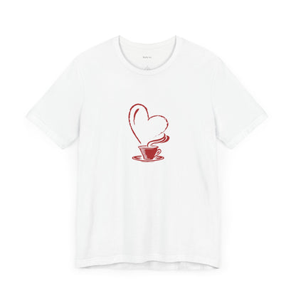 I Heart Coffee. Red. Unisex Jersey Short Sleeve Tee