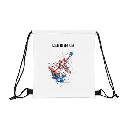 Born In The USA Guitar. Outdoor Drawstring Bag