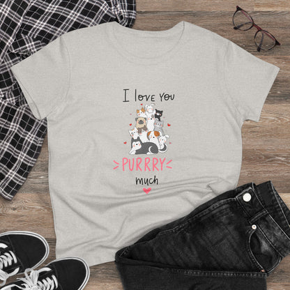 Adorable Animals that Love You Purry Much. Women's Midweight Cotton Tee