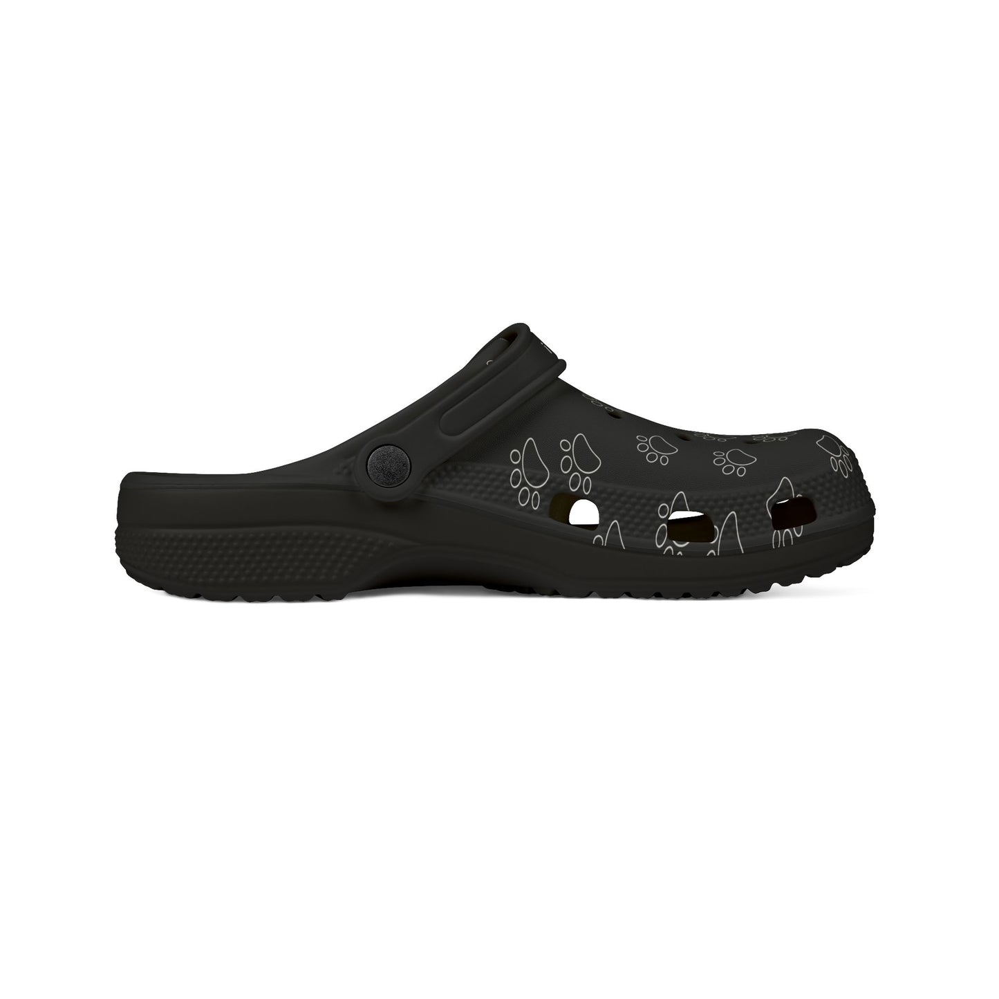 Black Paw Print Rubber Clogs For Men- Dawgs  for a Cause