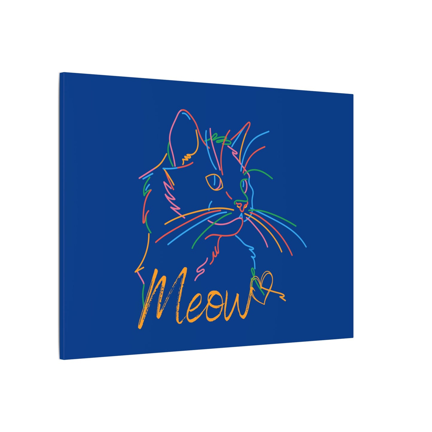 Meow. Cat with Purrty Color Outlines. Canvas Gallery Wraps