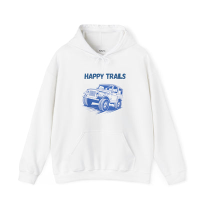 Exploring Happy Trails In a Jeep. Unisex Hooded Sweatshirt.