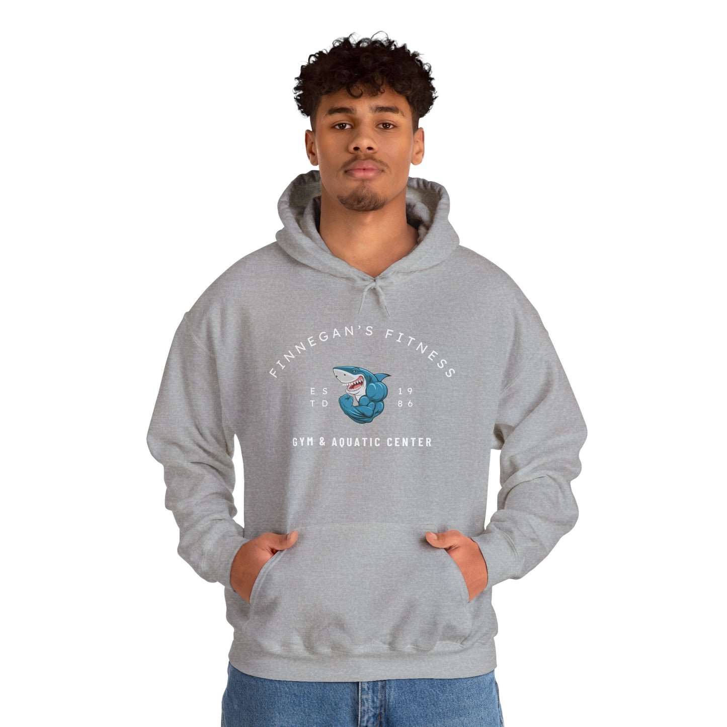 Shark Gym Hoodie – Finnegan’s Fitness & Aquatic Center Sweatshirt