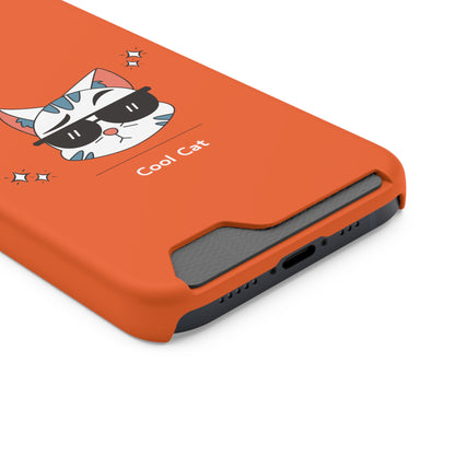 Cool Cat. Phone Case With Card Holder