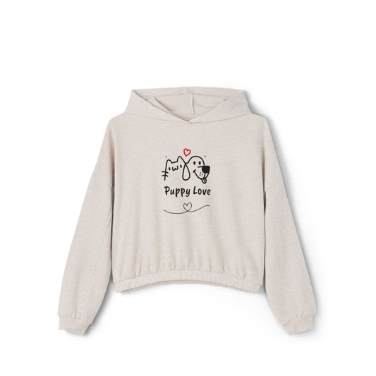 Puppy Love. Women's Cinched Bottom Hoodie