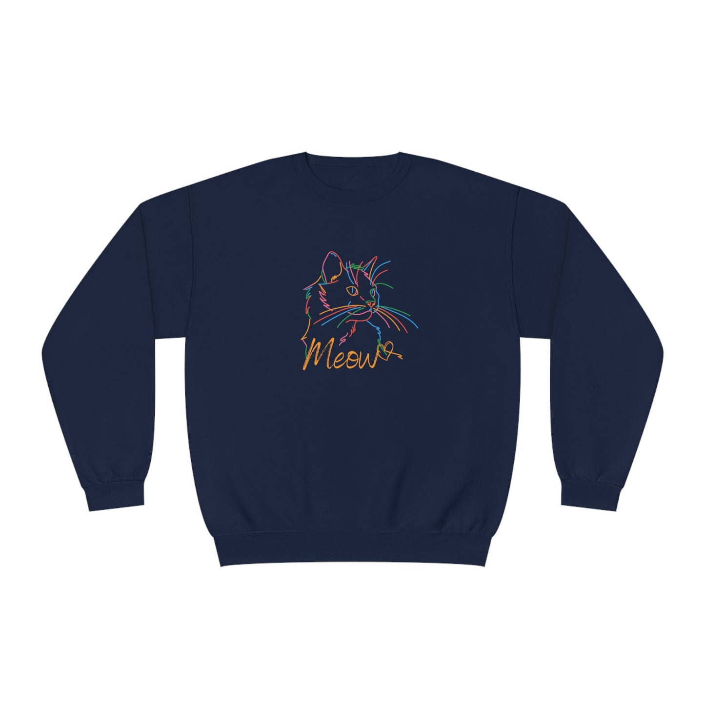 Meow. Cat with purrty color outlines. Unisex NuBlend® Crewneck Sweatshirt