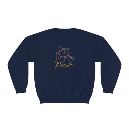 Meow. Cat with purrty color outlines. Unisex NuBlend® Crewneck Sweatshirt