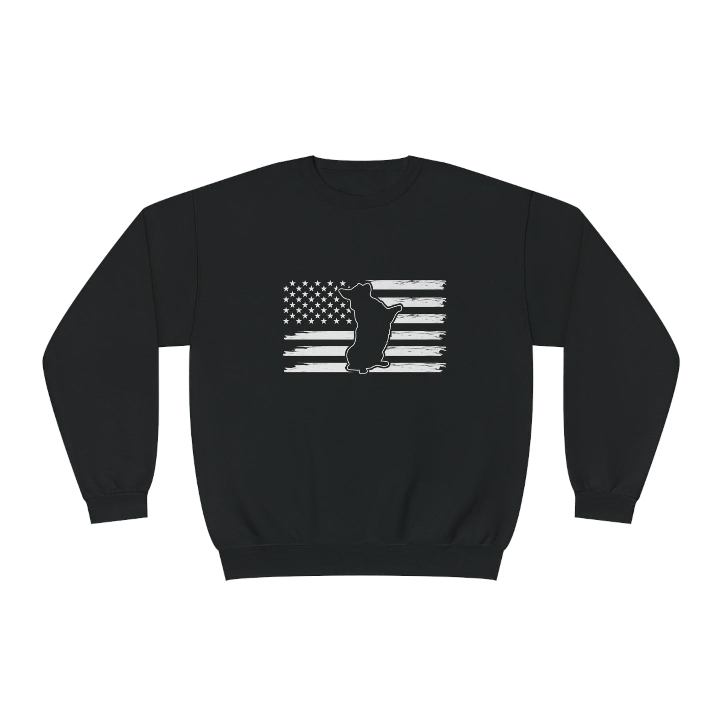 Charlie The American Flag Dog. Unisex NuBlend® Crewneck Sweatshirt