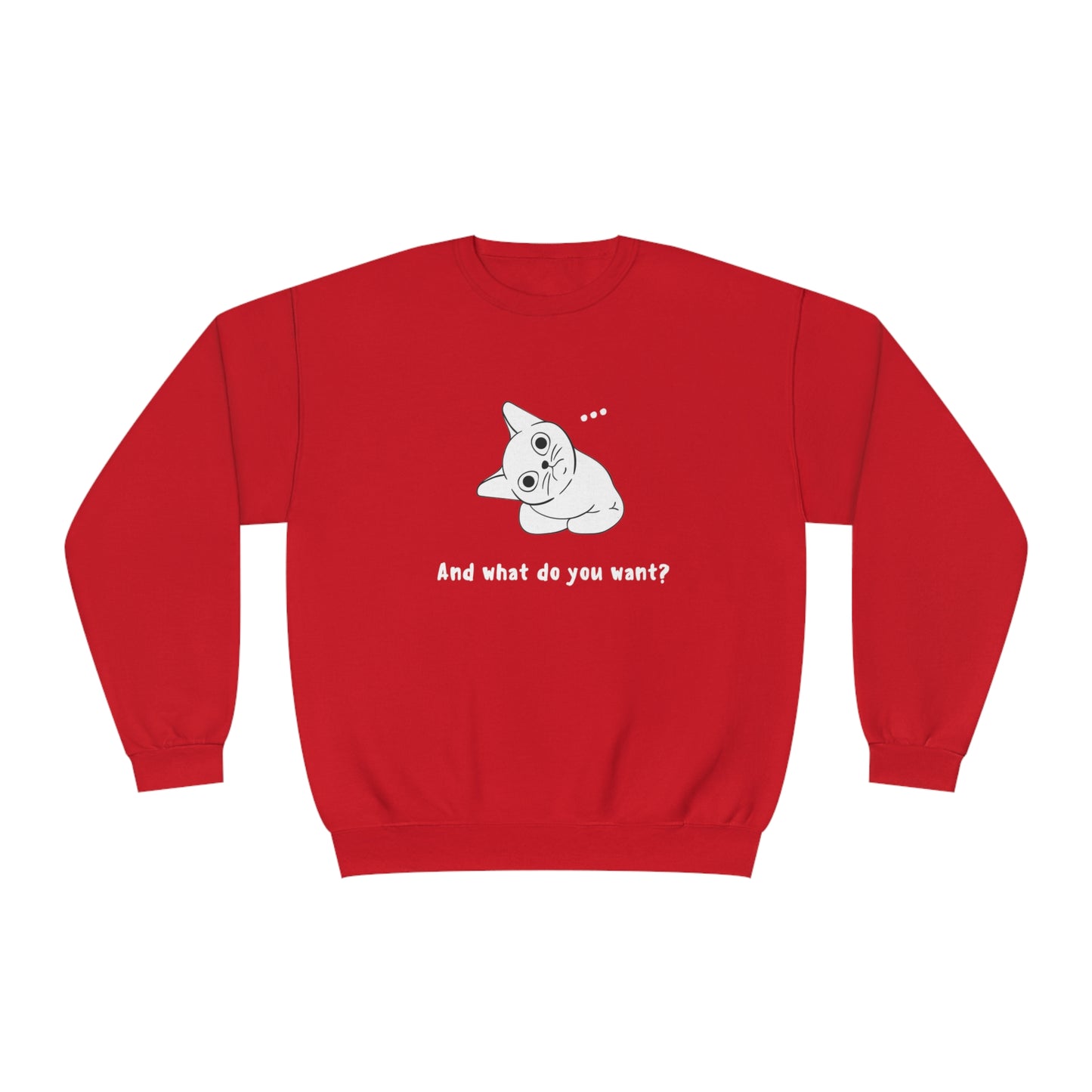 Vexing Cat Wondering What You Want. Unisex NuBlend® Crewneck Sweatshirt