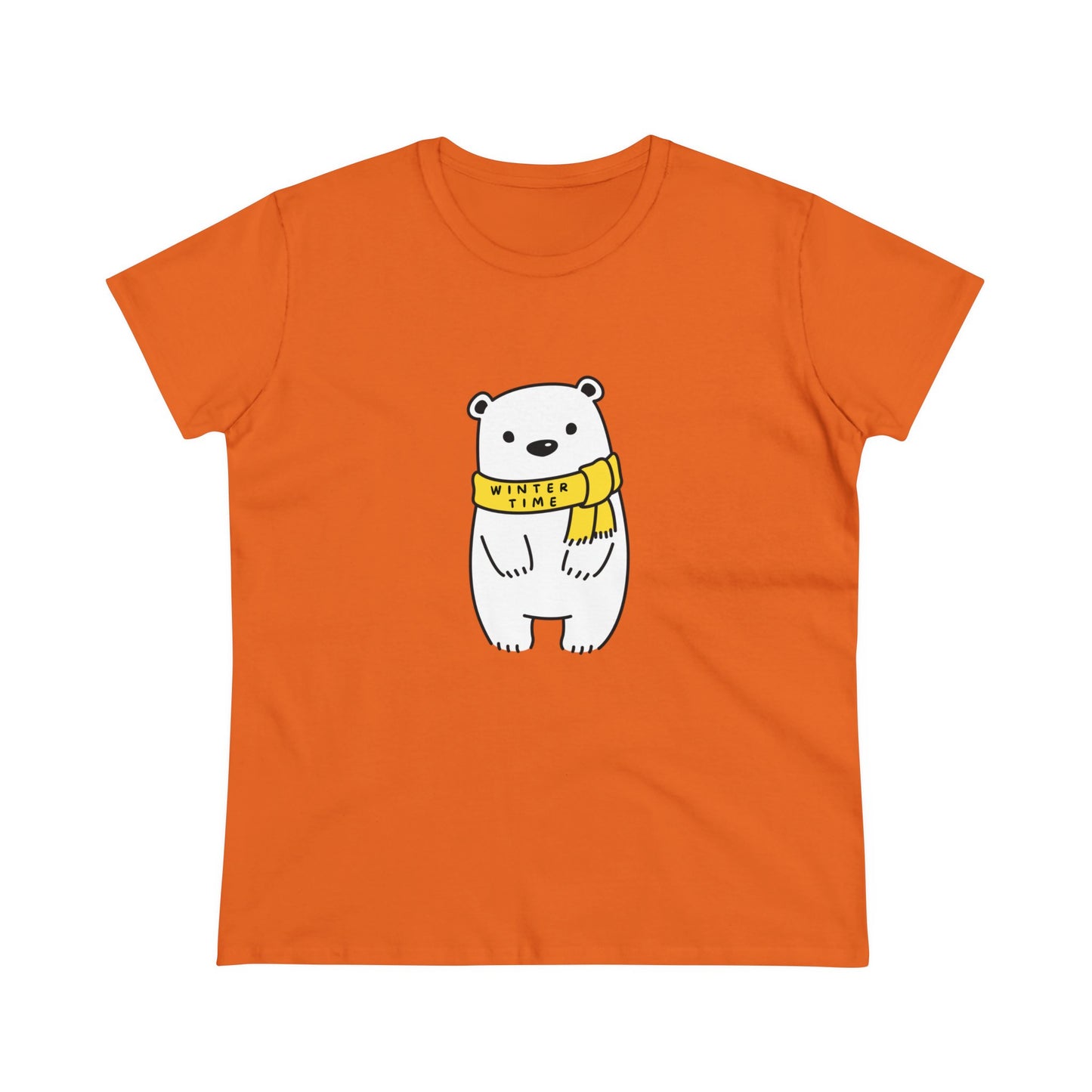 Winter Time BK Bear. .  Women's Midweight Cotton Tee