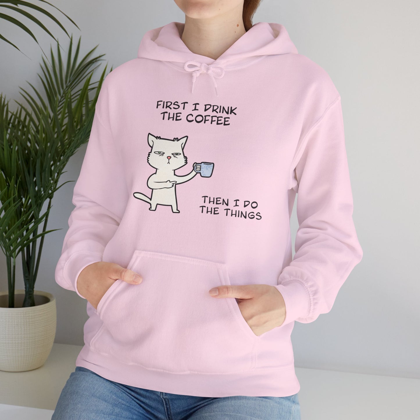 Oliver The Cat Drinking Coffee To Kick Start The Day Hoodie