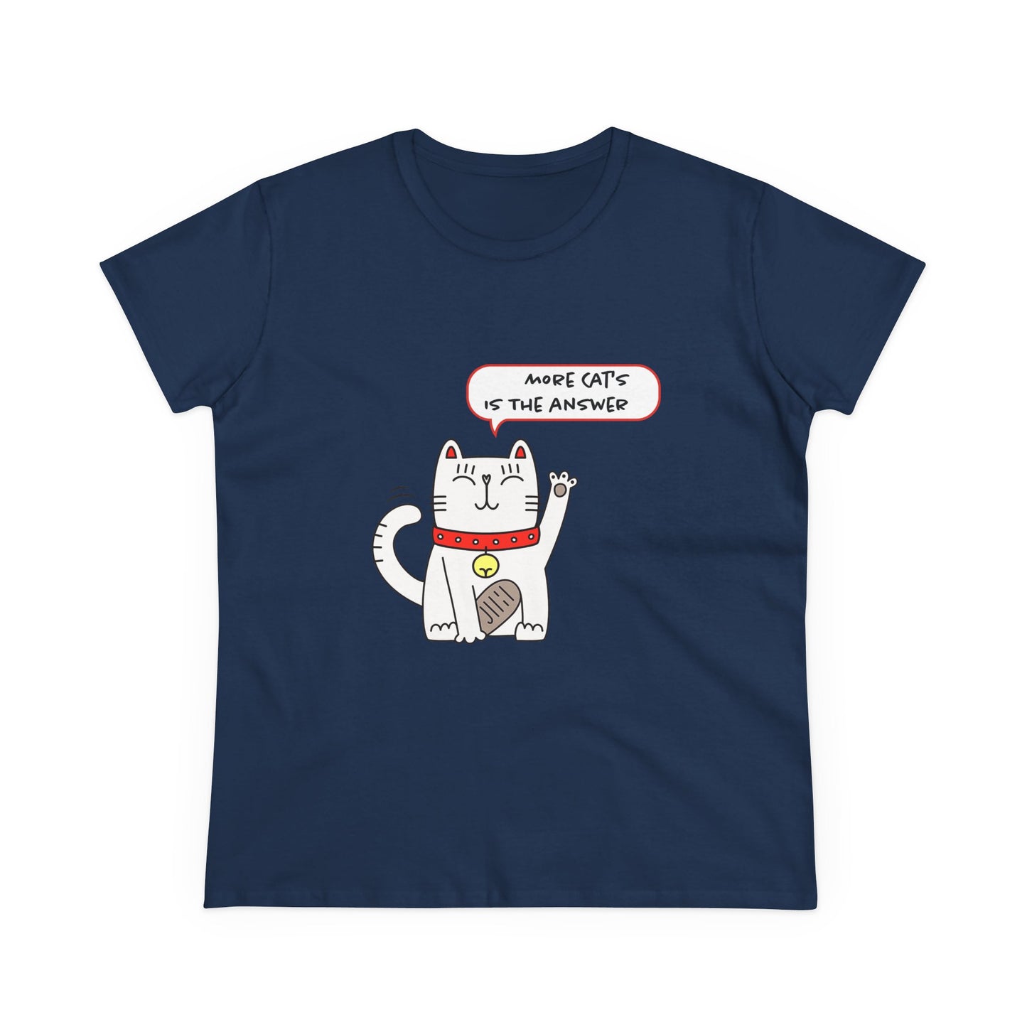 Oliver Says More Cats Is The Answer. Women's Midweight Cotton Tee