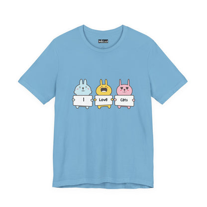 I Love Cats. Women's Unisex Jersey Short Sleeve Tee