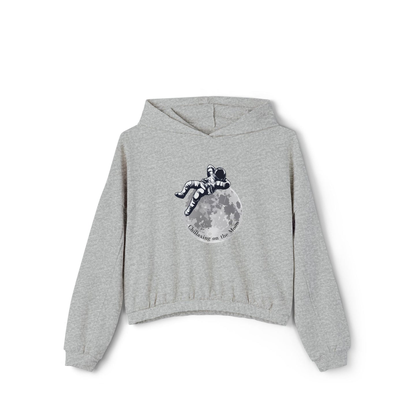 Chillaxing on the Moon. Women's Cinched Bottom Hoodie