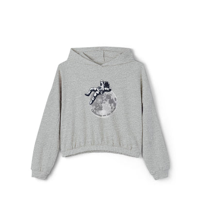 Chillaxing on the Moon. Women's Cinched Bottom Hoodie