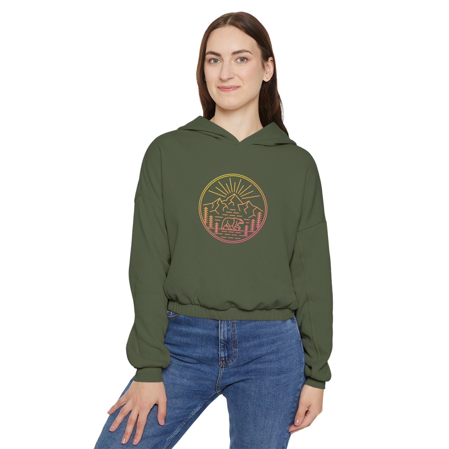 Explore The Outdoors. Women's Cinched Bottom Hoodie