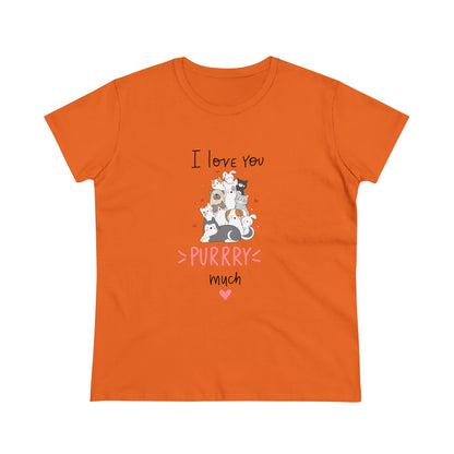 Adorable Animals that Love You Purry Much. Women's Midweight Cotton Tee