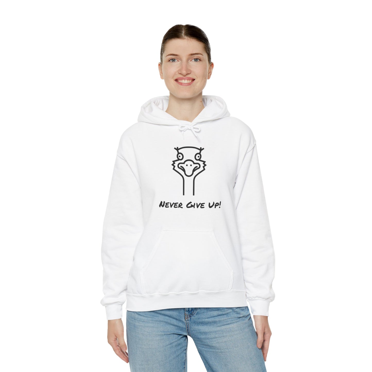 Never Give Up. Oscar The Ostrich and JimmyV Never Gave Up.  Unisex Hooded Sweatshirt.