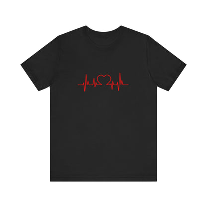 I Love You Heart Beat. Unisex Jersey Short Sleeve Tee