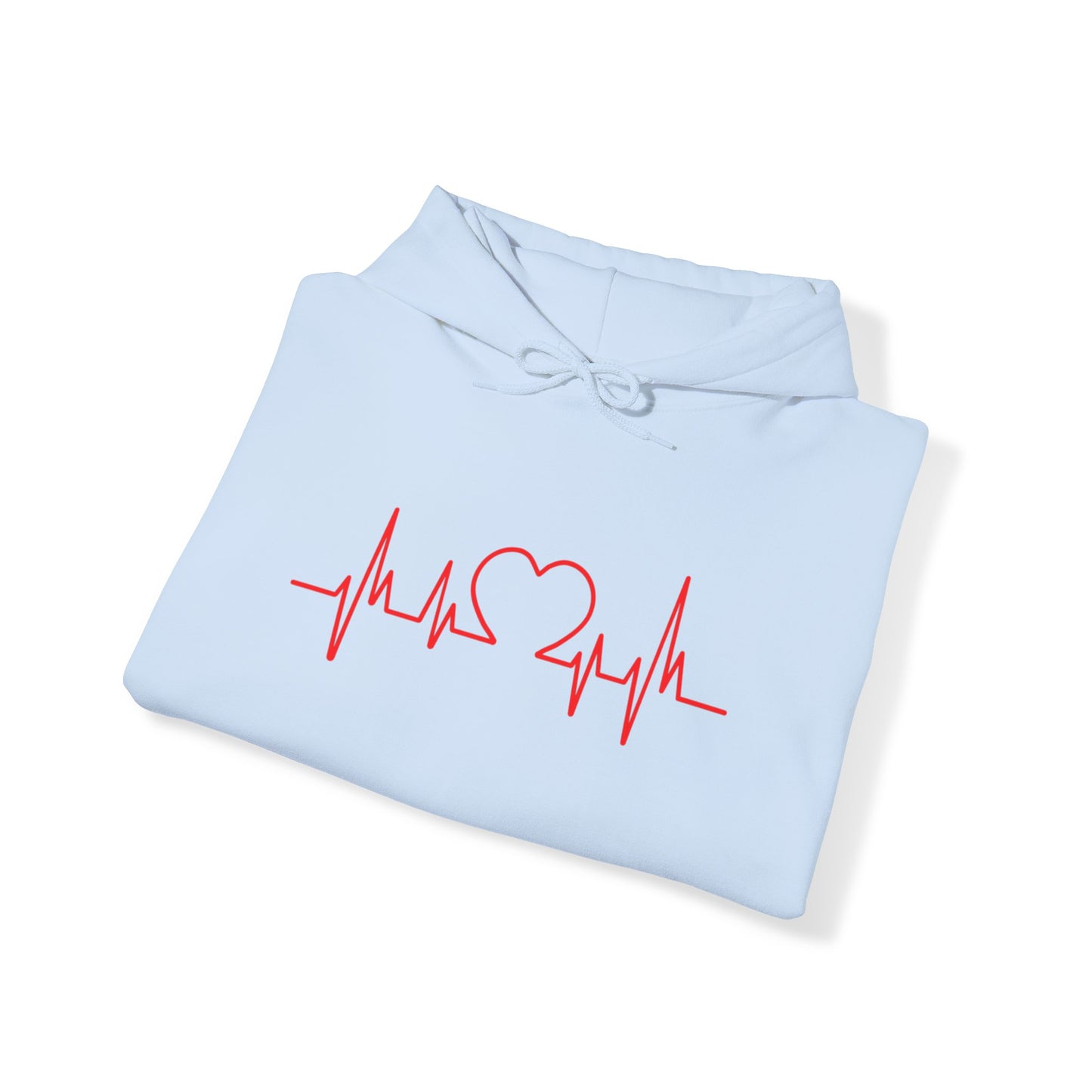 I Love You Heart Beat. Unisex Hooded Sweatshirt.