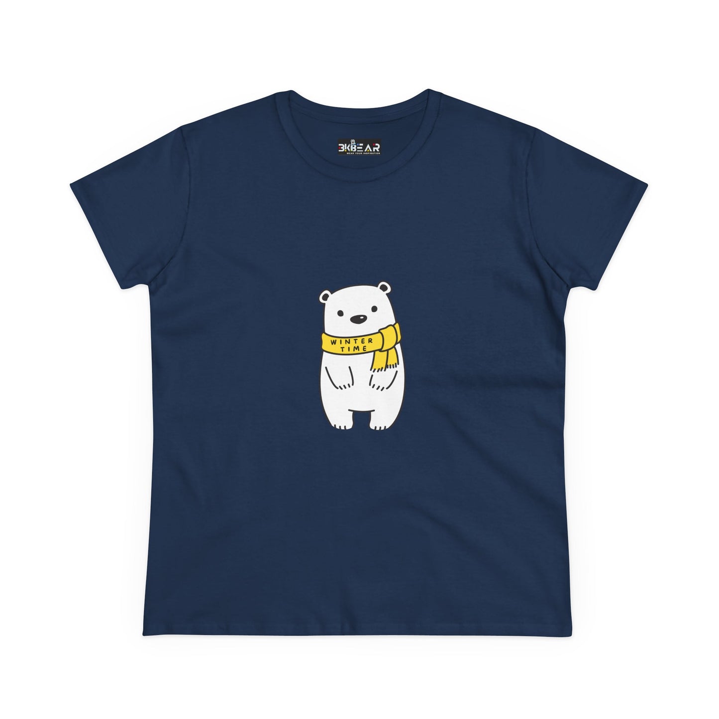 Winter Time BK Bear. .  Women's Midweight Cotton Tee