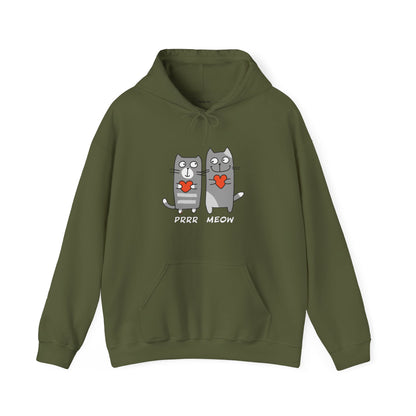 Happy Cat's. Prrr Meow. Unisex Hooded Sweatshirt.