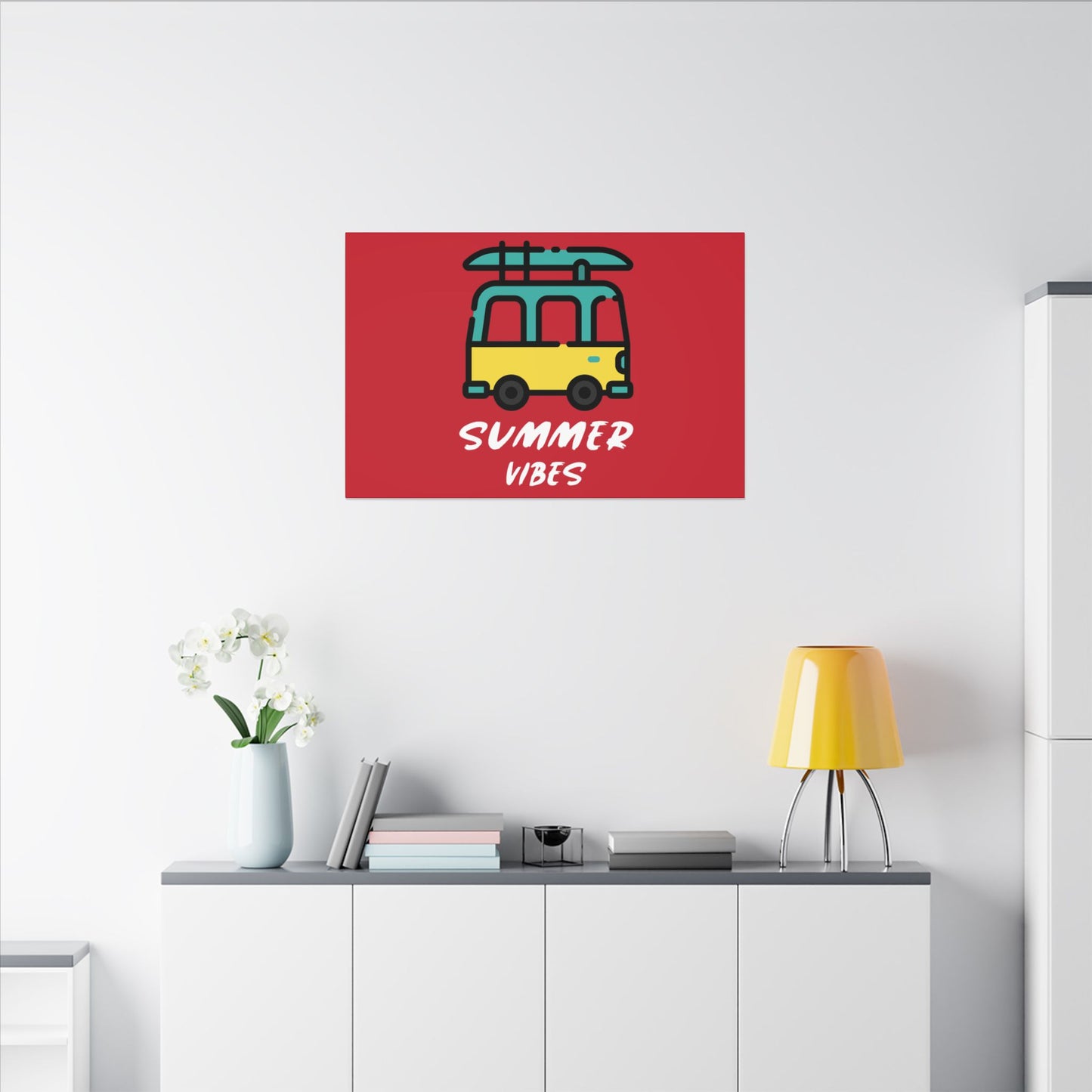 Summer Vibes Canoe on Van. Canvas Gallery Wraps