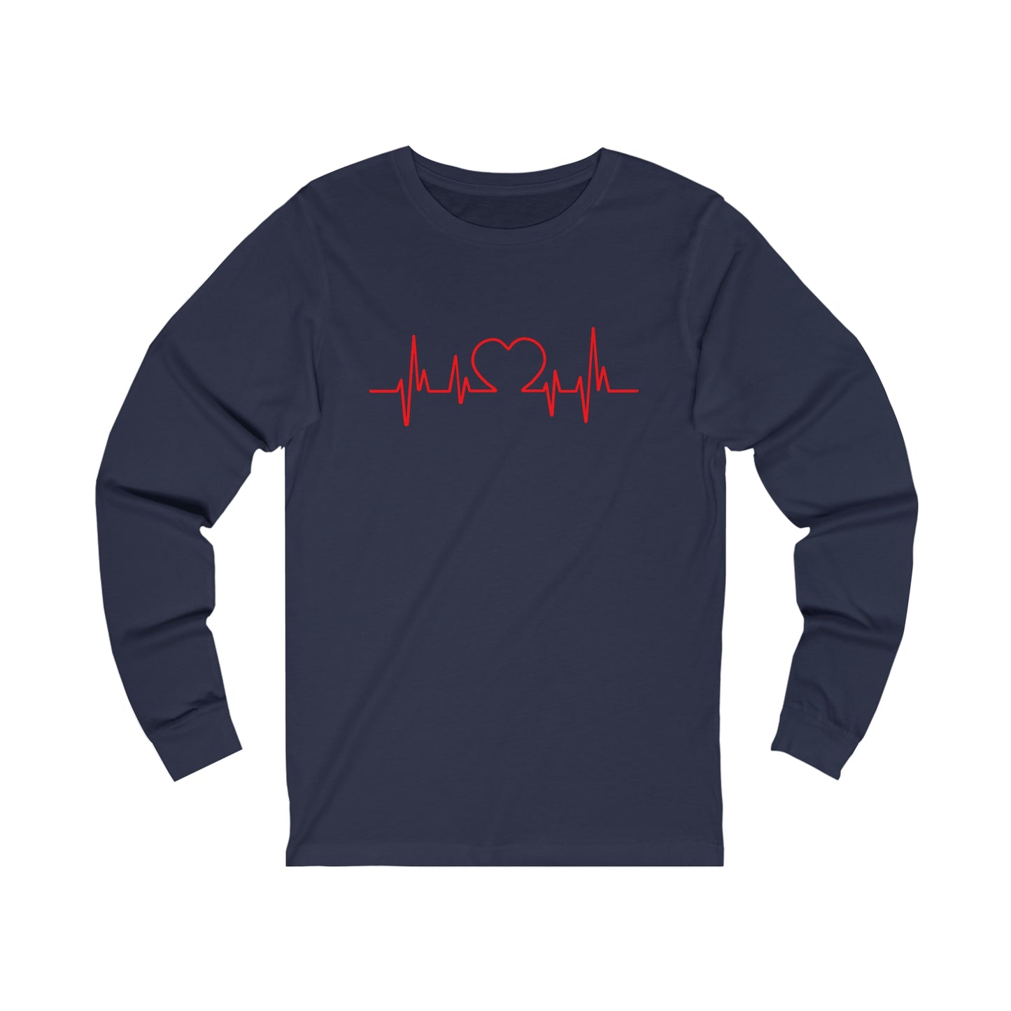 I Love You Heart Beat. Unisex Jersey Long Sleeve Tee