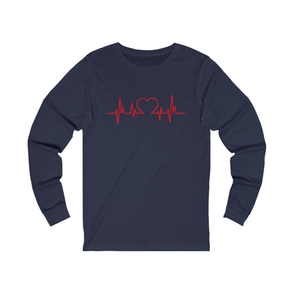 I Love You Heart Beat. Unisex Jersey Long Sleeve Tee