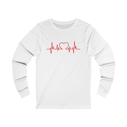 I Love You Heart Beat. Unisex Jersey Long Sleeve Tee