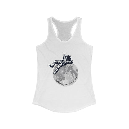 Chillaxing on the Moon. Women's Ideal Racerback Tank