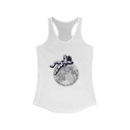 Chillaxing on the Moon. Women's Ideal Racerback Tank