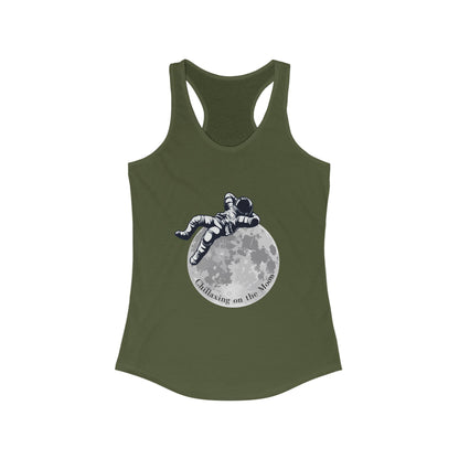 Chillaxing on the Moon. Women's Ideal Racerback Tank