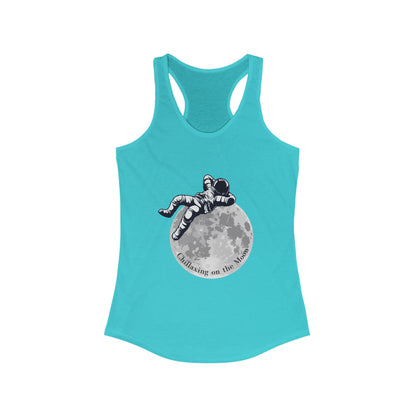 Chillaxing on the Moon. Women's Ideal Racerback Tank