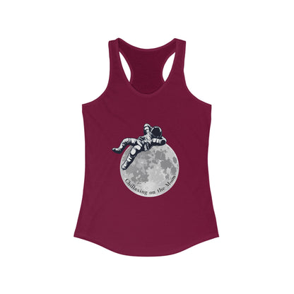Chillaxing on the Moon. Women's Ideal Racerback Tank