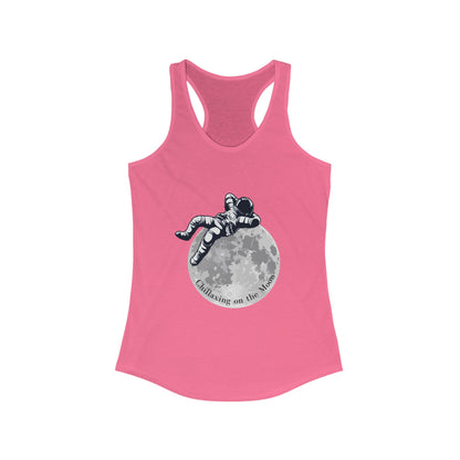 Chillaxing on the Moon. Women's Ideal Racerback Tank