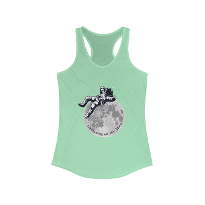 Chillaxing on the Moon. Women's Ideal Racerback Tank