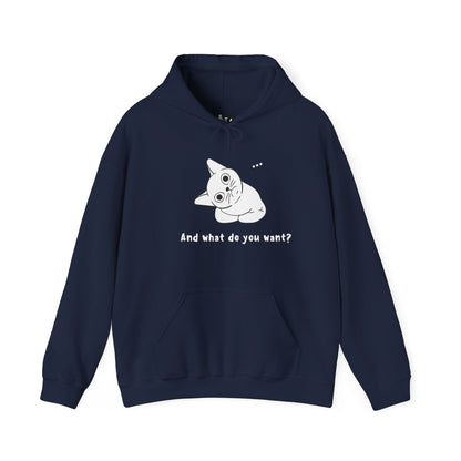 Vexing Cat Wondering What You Want.  Unisex Hooded Sweatshirt.