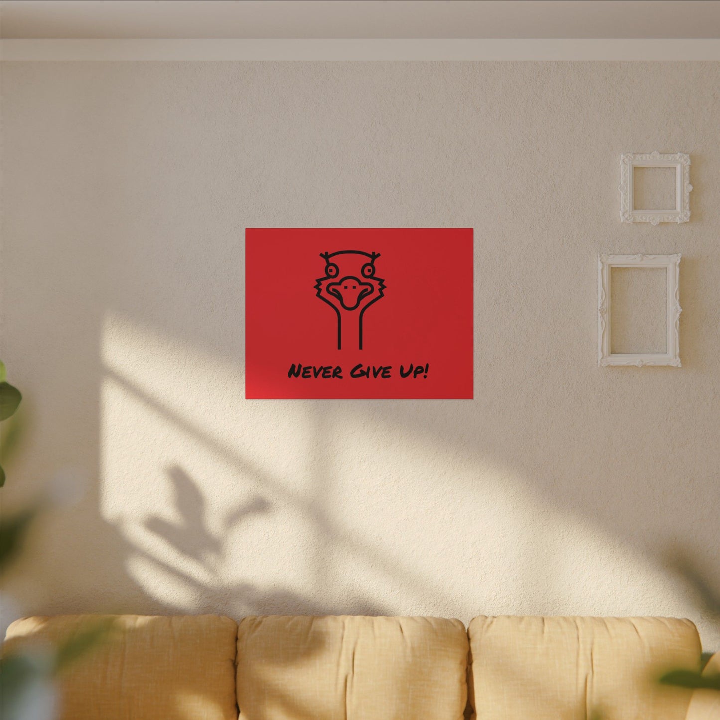 Oscar The Ostrich and JimmyV Never Gave Up. Canvas Gallery Wraps