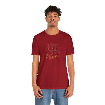 Meow. Cat with purrty color outlines. Unisex Jersey Short Sleeve Tee