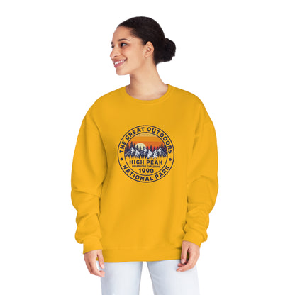 Never Stop Exploring. High Peak National Park. Unisex NuBlend® Crewneck Sweatshirt