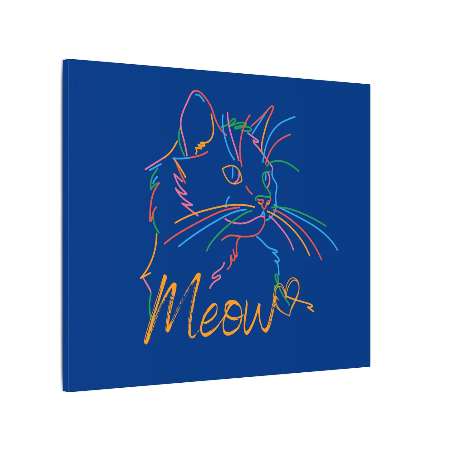 Meow. Cat with Purrty Color Outlines. Canvas Gallery Wraps