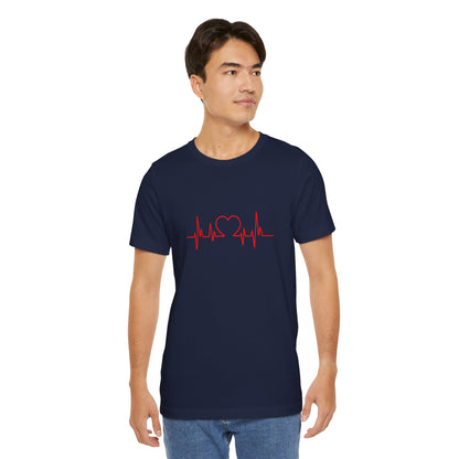 I Love You Heart Beat. Unisex Jersey Short Sleeve Tee