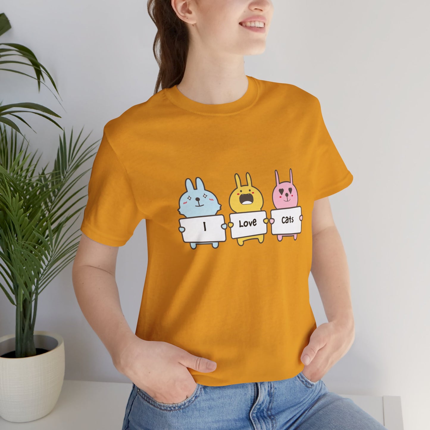 I Love Cats. Women's Unisex Jersey Short Sleeve Tee