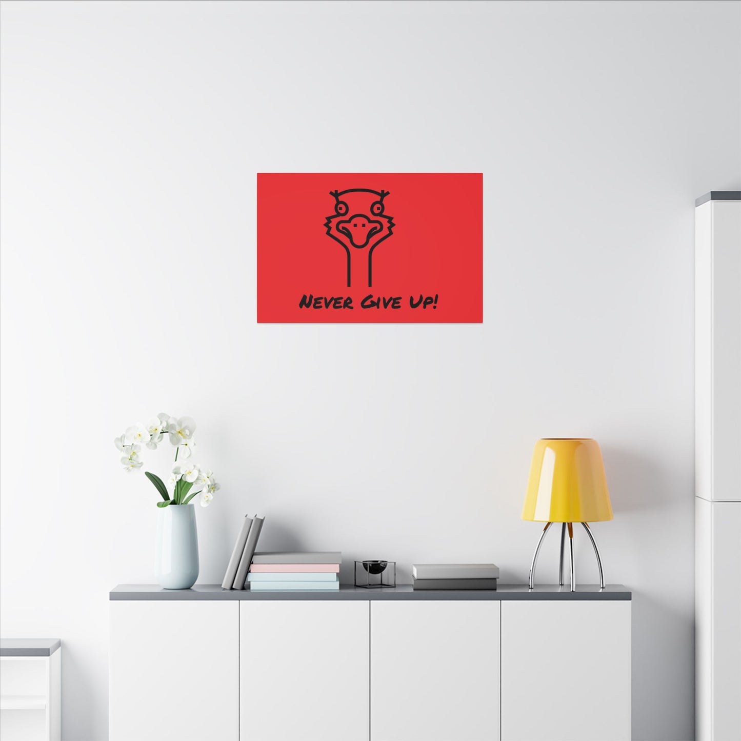 Oscar The Ostrich and JimmyV Never Gave Up. Canvas Gallery Wraps