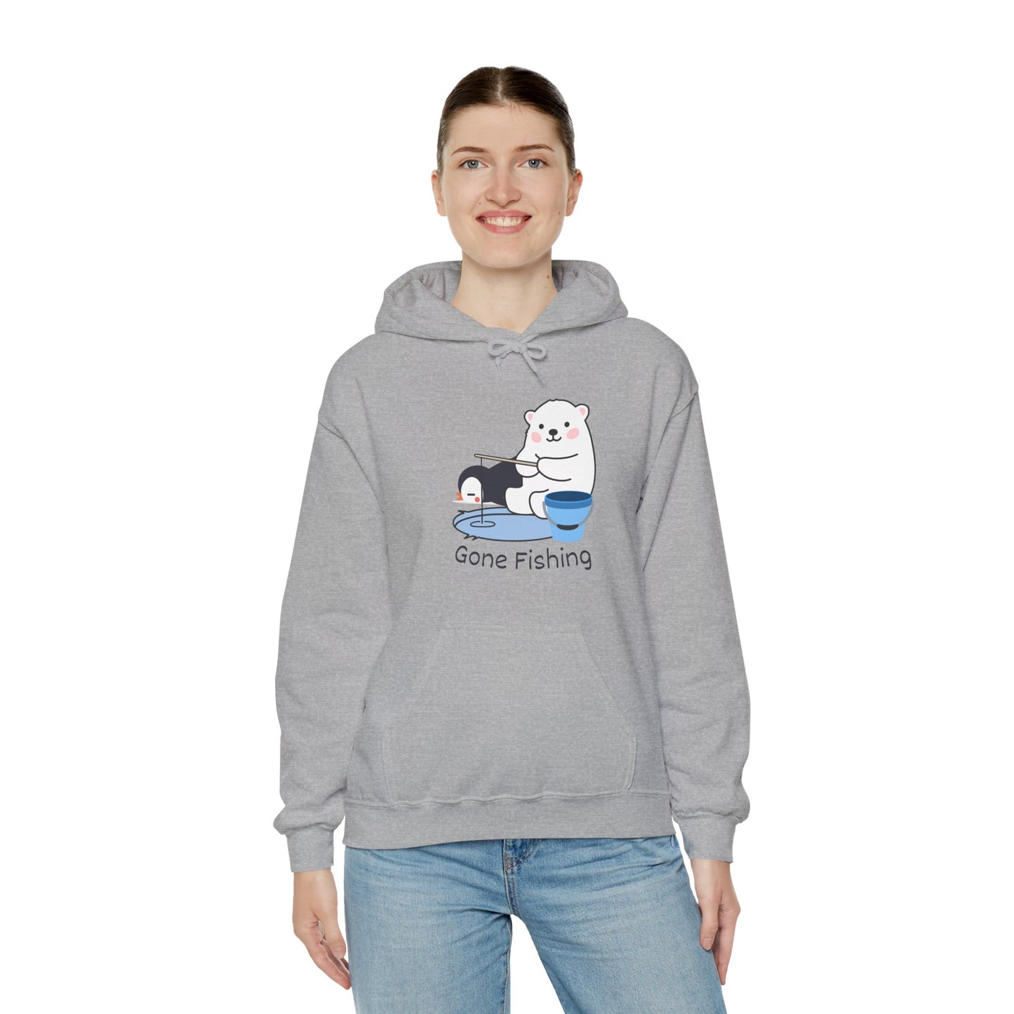 Gone Fishing. Unisex Hooded Sweatshirt.