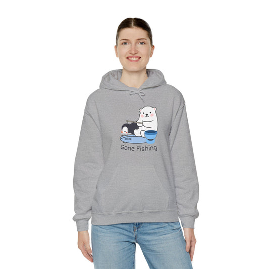 Gone Fishing. Unisex Hooded Sweatshirt.