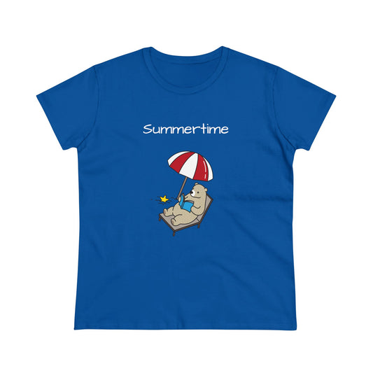 Summertime. Bear. Women's Midweight Cotton Tee