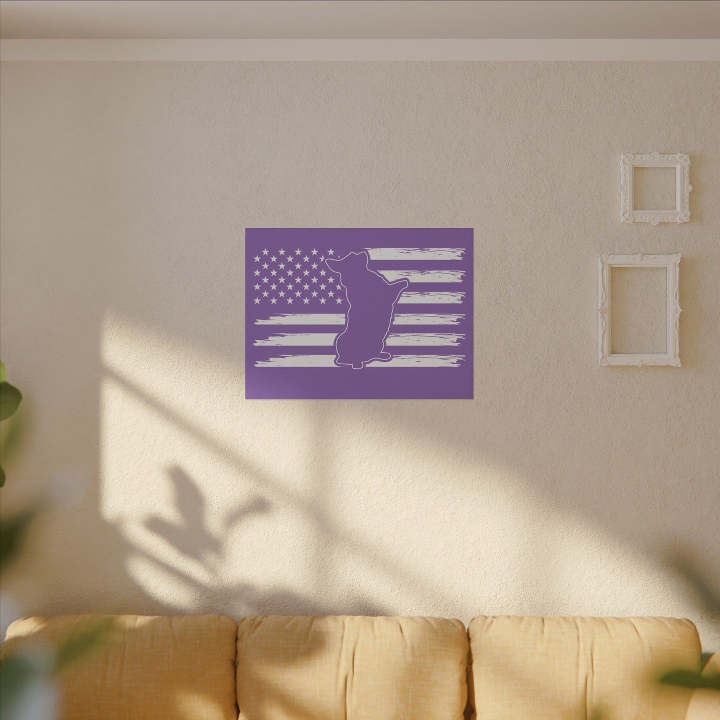 Charlie The American Flag Dog. Canvas Gallery Wraps