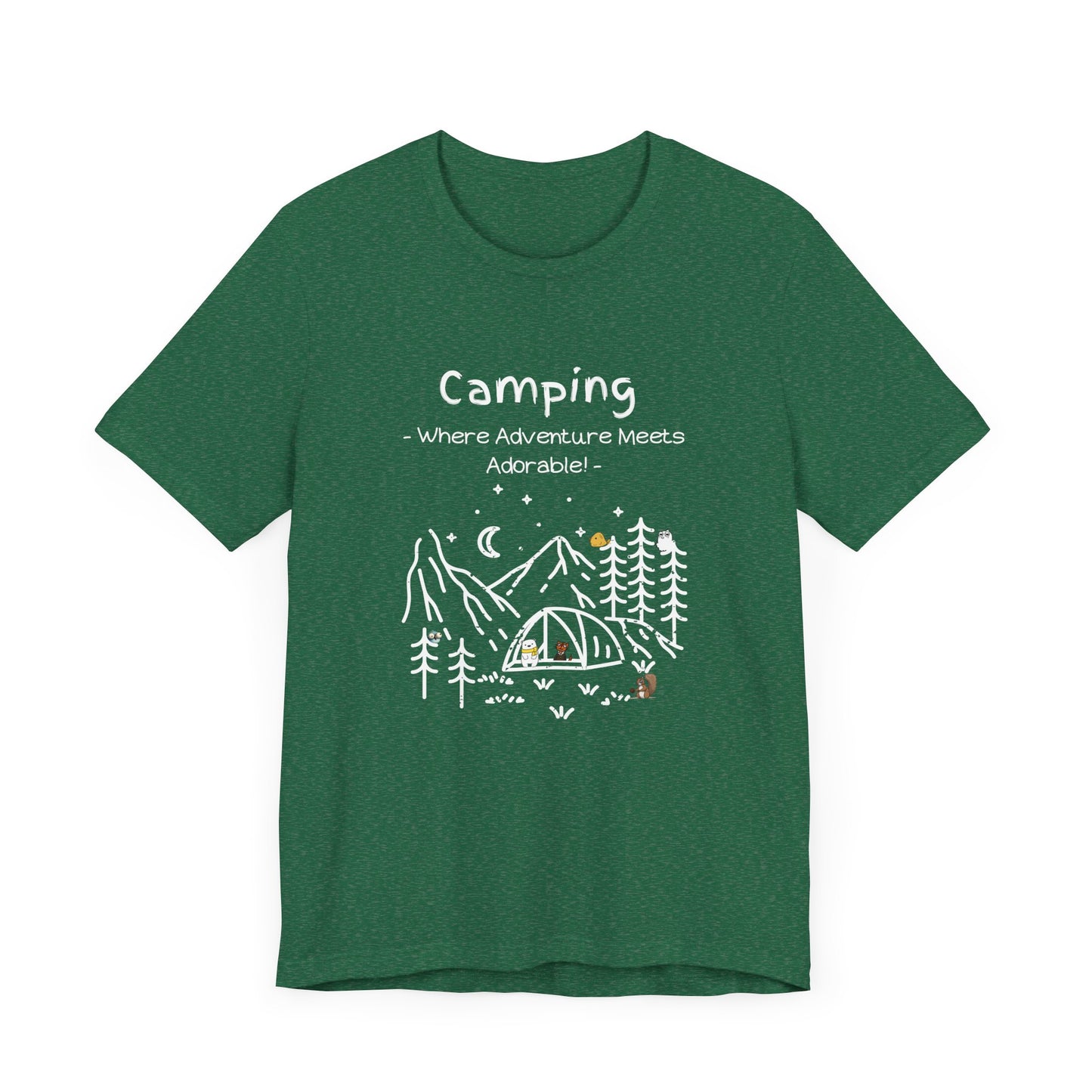 Camping. Where Adventure Meets Adorable.  Unisex Short Sleeve Tee